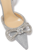 Double Bow 100 Crystal Pumps in Glitter